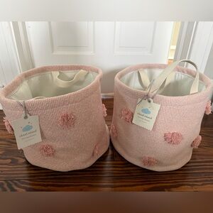 NWT Cloud Island Blush Textured Bins - Set of 2